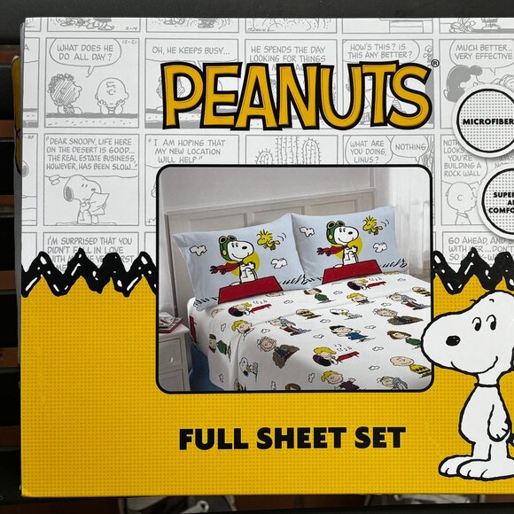 PEANUTS Snoopy FULL Size Sheet Set (Charlie Brown Lucy Linus and the gang) - Picture 1 of 3